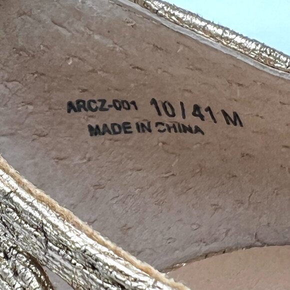 Chinese Laundry 10M‎ Asher Metallic Gold Platforms Heels Dress Sandals Shoes - Picture 12 of 14